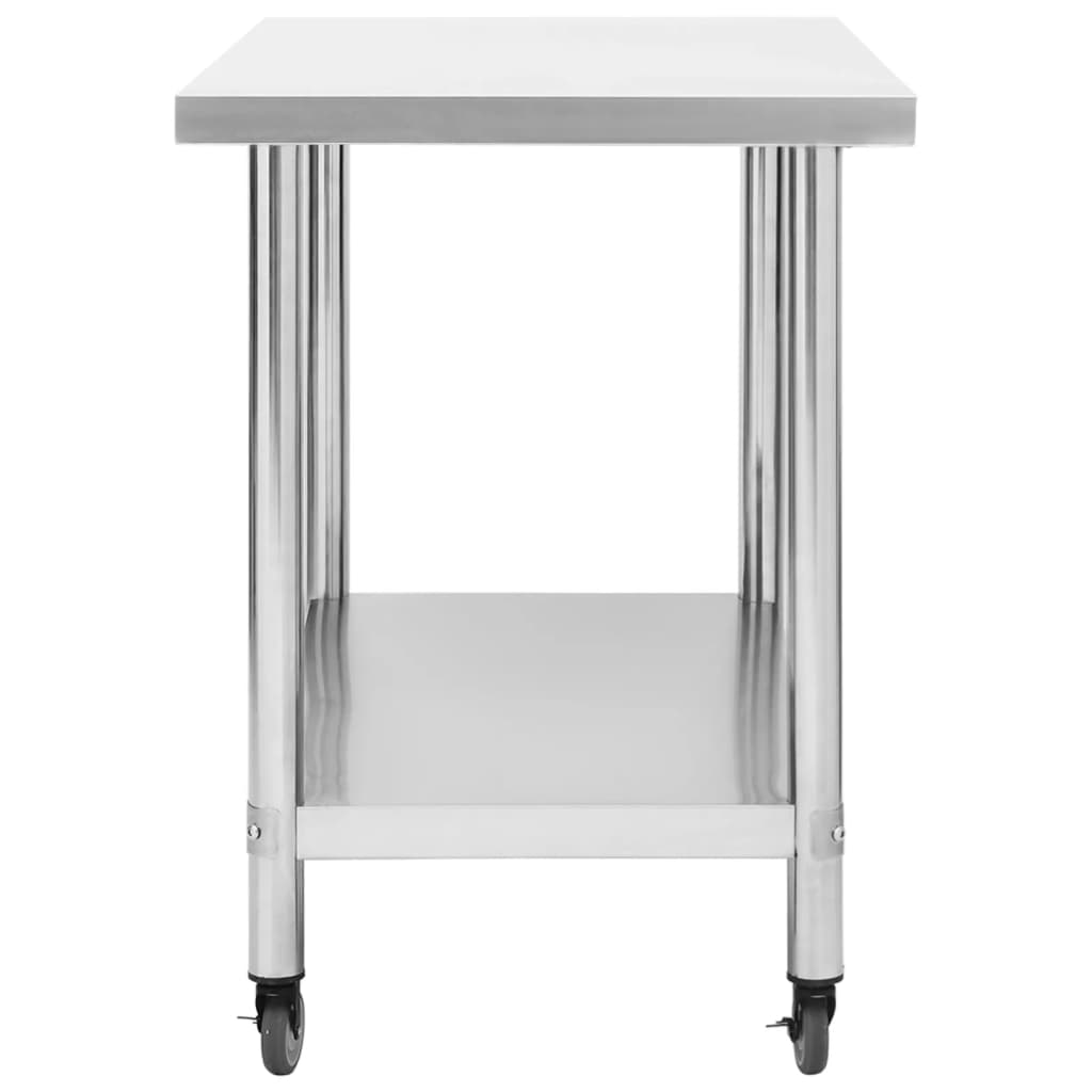 Keukenwerktafel Met Wielen Roestvrij Staal 100 x 60 x 85 cm