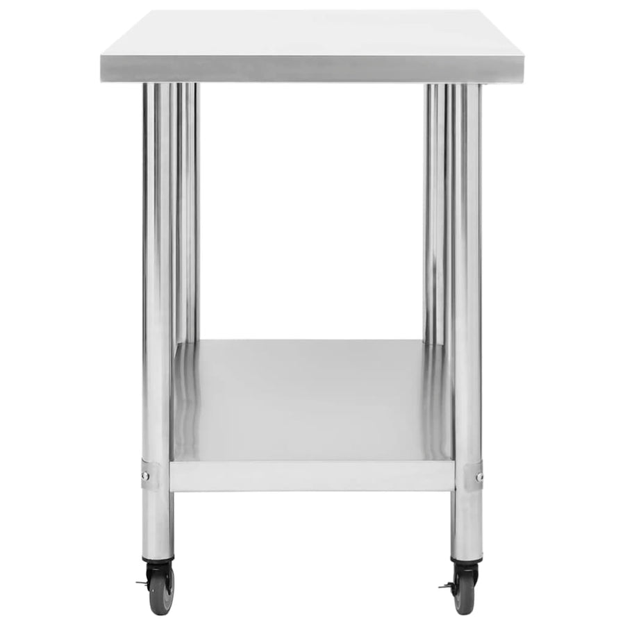 Keukenwerktafel Met Wielen Roestvrij Staal 100 x 60 x 85 cm