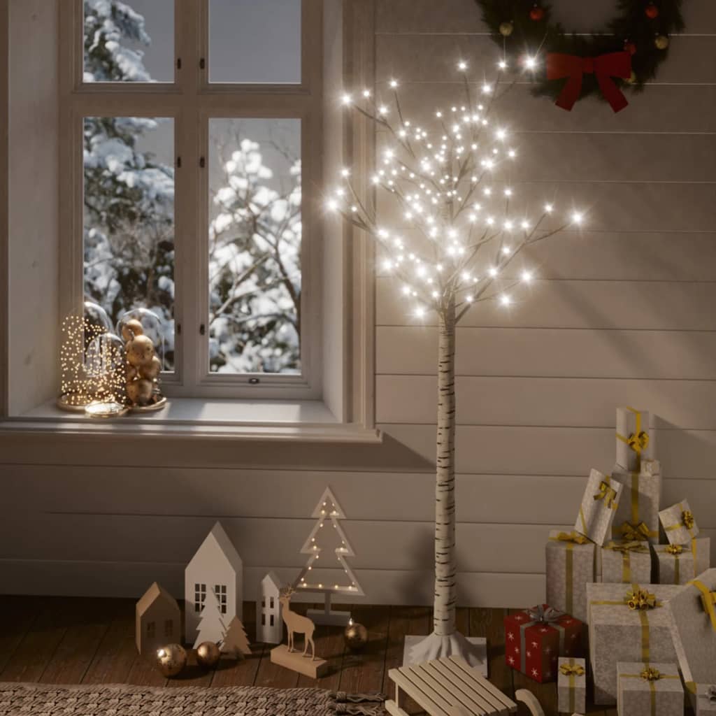 Kerstboom wilg met 156 koudwitte LED's binnen en buiten 1,5 m
