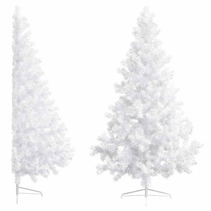 Kunstkerstboom met verlichting en kerstballen half 210 cm wit