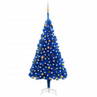 Kunstkerstboom Met Verlichting En Kerstballen 20 Cm Pvc 210 x 120 cm Blauw en goud