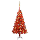 Kunstkerstboom Met Verlichting En Kerstballen 20 Cm Pvc 120 x 65 cm Rood en goud