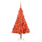 Kunstkerstboom Met Verlichting En Kerstballen 20 Cm Pvc 210 x 120 cm Rood en goud