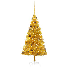 Kunstkerstboom Met Verlichting En Kerstballen 80 Cm Pet 180 x 93 cm Goud