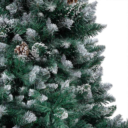 Kunstkerstboom met LED en kerstballen en dennenappels 240 cm