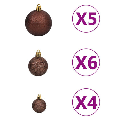 Kunstkerstboom Met Verlichting En Kerstballen 20 Cm Wit 120 x 75 cm Goud