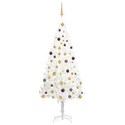 Kunstkerstboom wit 210 cm met 300 LED-lampjes