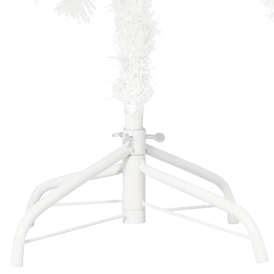 Kunstkerstboom met verlichting en kerstballen 210 cm PVC wit