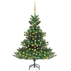 Kunstkerstboom Nordmann Met Led's En Kerstballen 20 Cm Groen 120 x 96 cm Goud