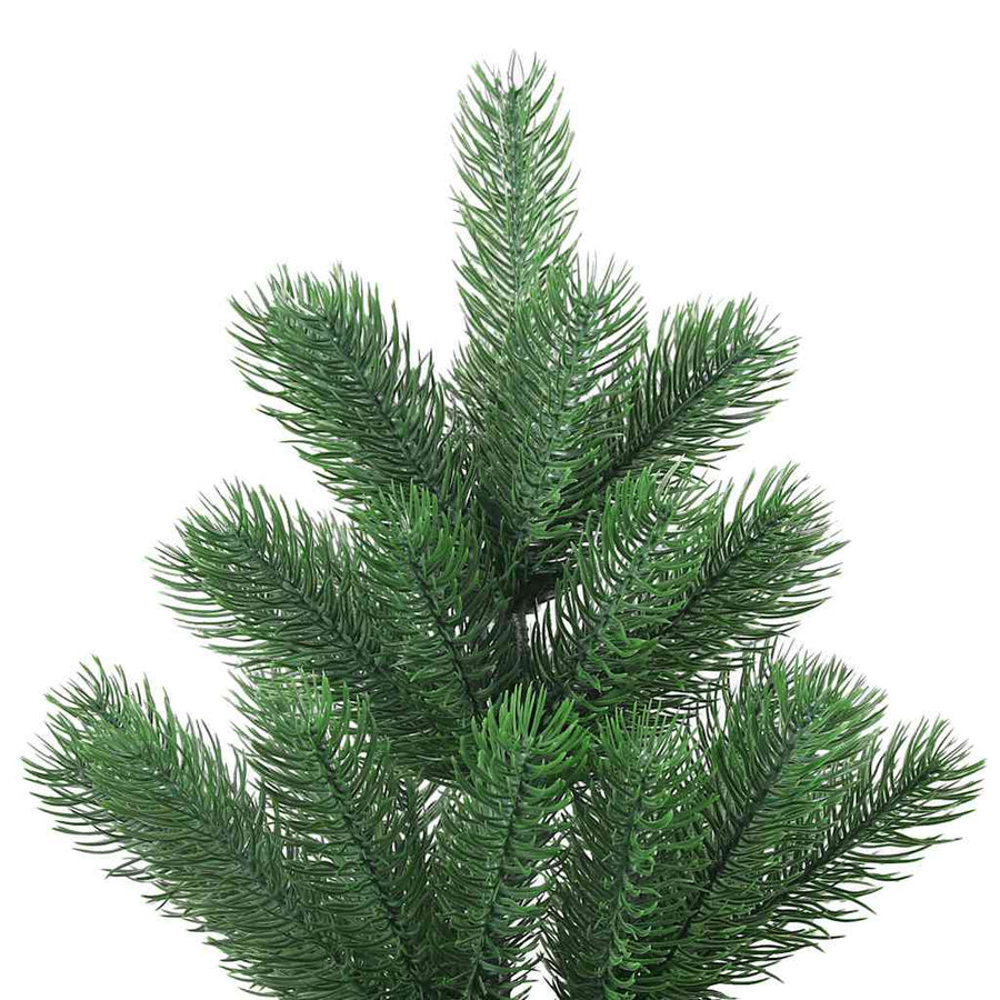 Kunstkerstboom Nordmann met LED's en kerstballen 210 cm groen