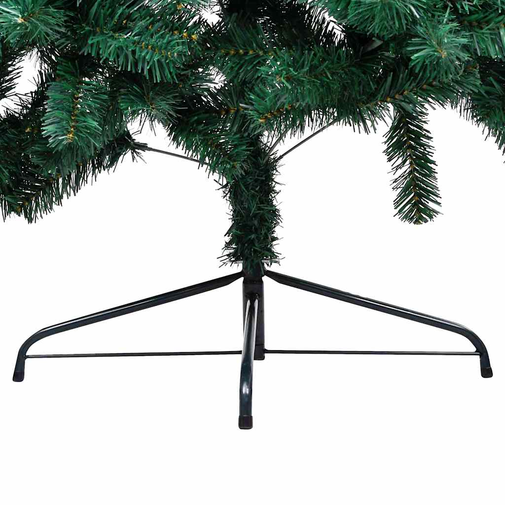 Kunstkerstboom met verlichting en kerstballen half 150 cm groen