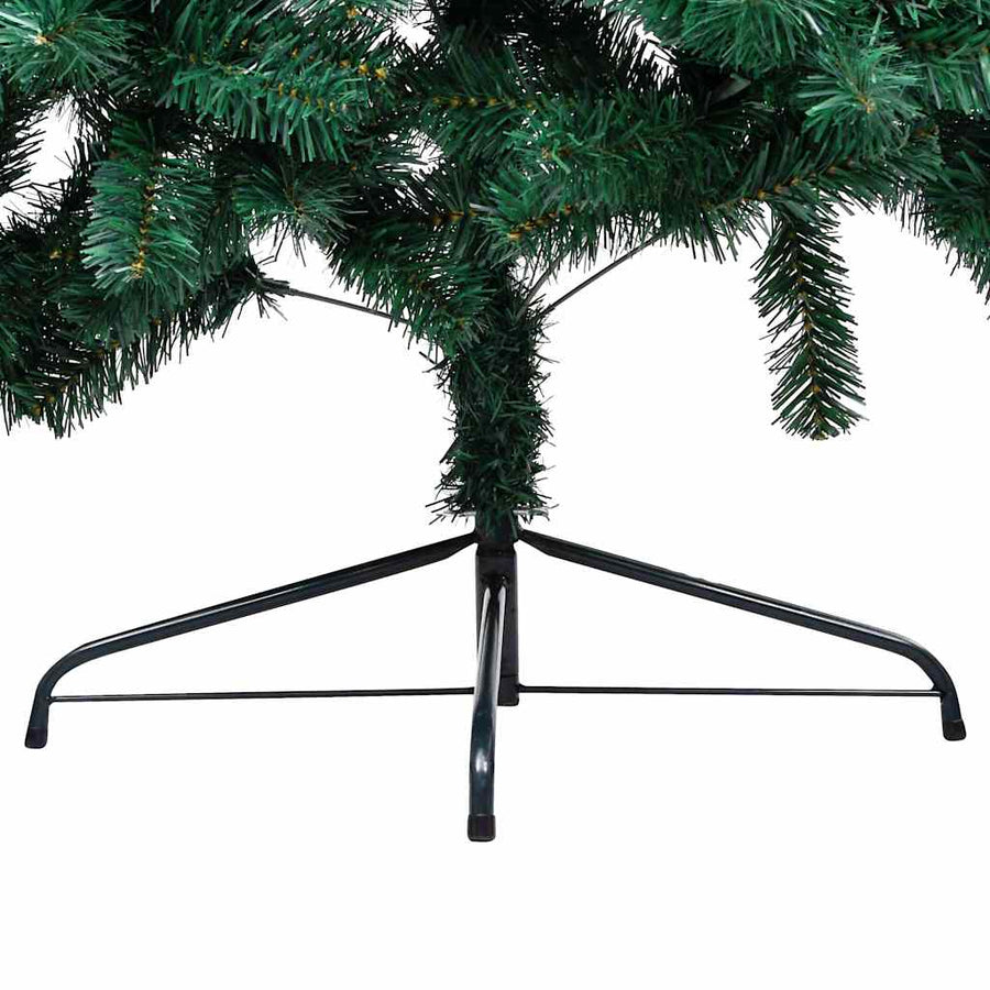 Kunstkerstboom met verlichting en kerstballen half 150 cm groen