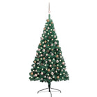 Kunstkerstboom Met Verlichting En Kerstballen Half 80 Cm Groen 180 x 110 cm green and rose