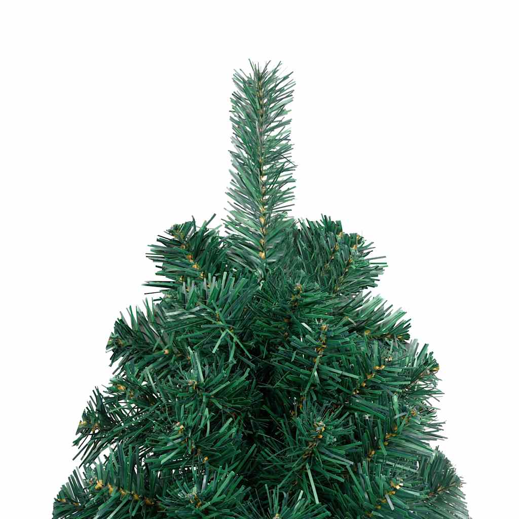 Kunstkerstboom met verlichting en kerstballen half 180 cm groen