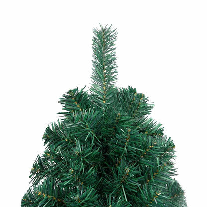 Kunstkerstboom met verlichting en kerstballen half 180 cm groen