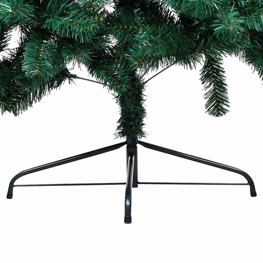 Kunstkerstboom met verlichting en kerstballen half 180 cm groen
