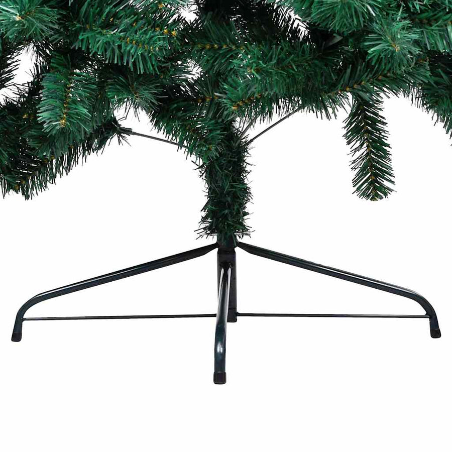 Kunstkerstboom met verlichting en kerstballen half 180 cm groen