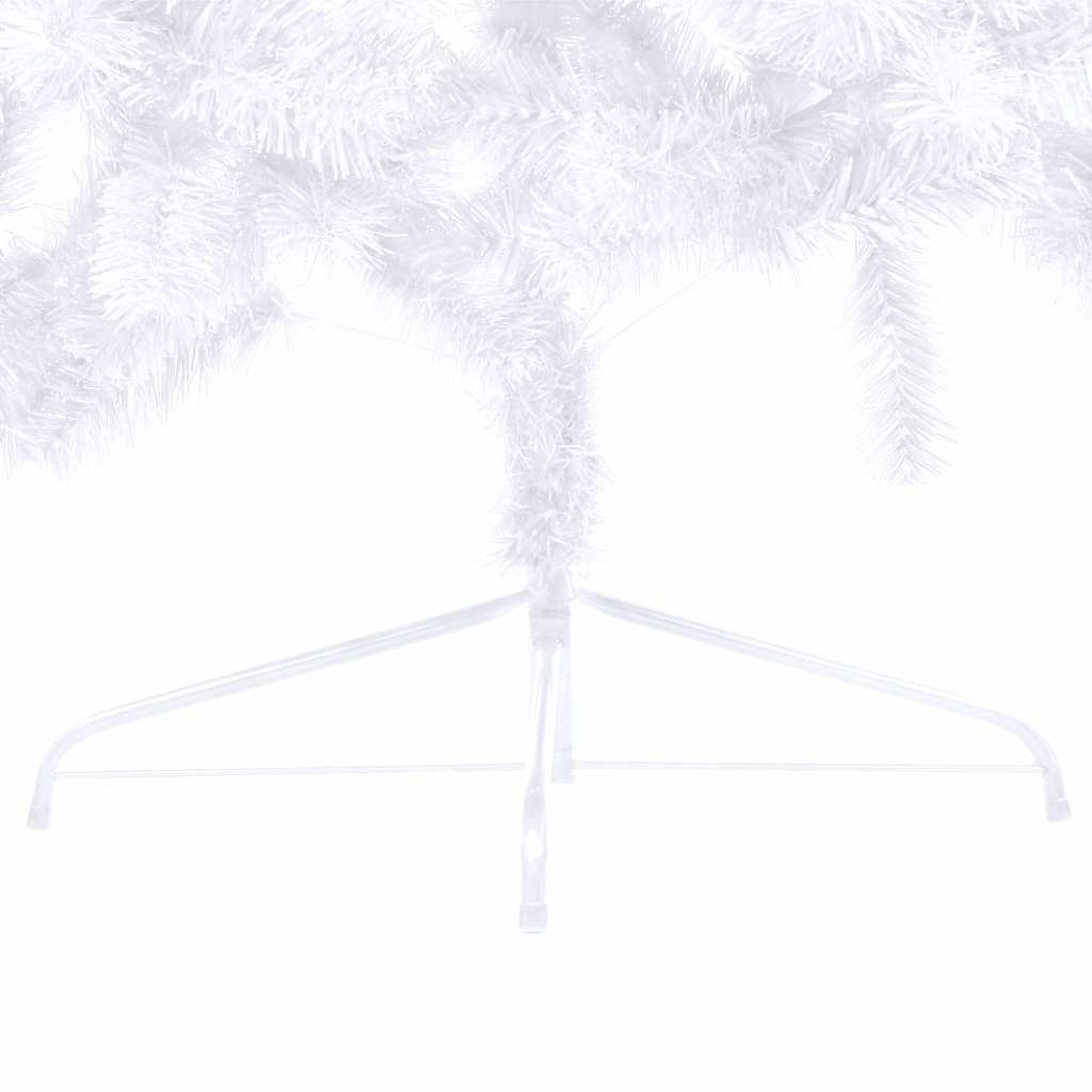 Kunstkerstboom met verlichting en kerstballen half 120 cm wit