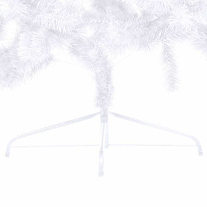 Kunstkerstboom met verlichting en kerstballen half 120 cm wit