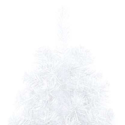 Kunstkerstboom met verlichting en kerstballen half 180 cm wit