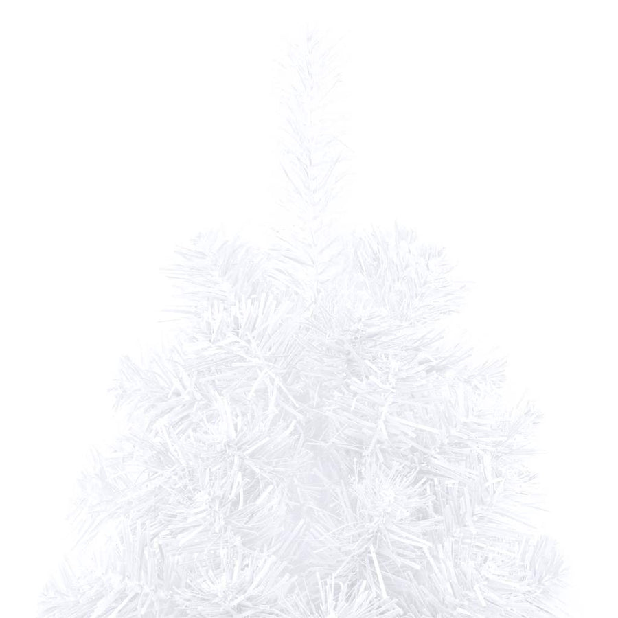 Kunstkerstboom met verlichting en kerstballen half 180 cm wit