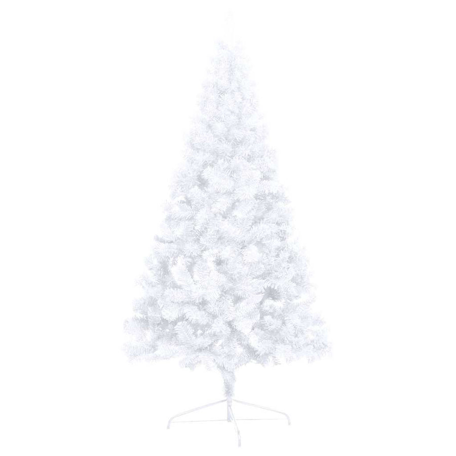 Kunstkerstboom met verlichting en kerstballen half 240 cm wit
