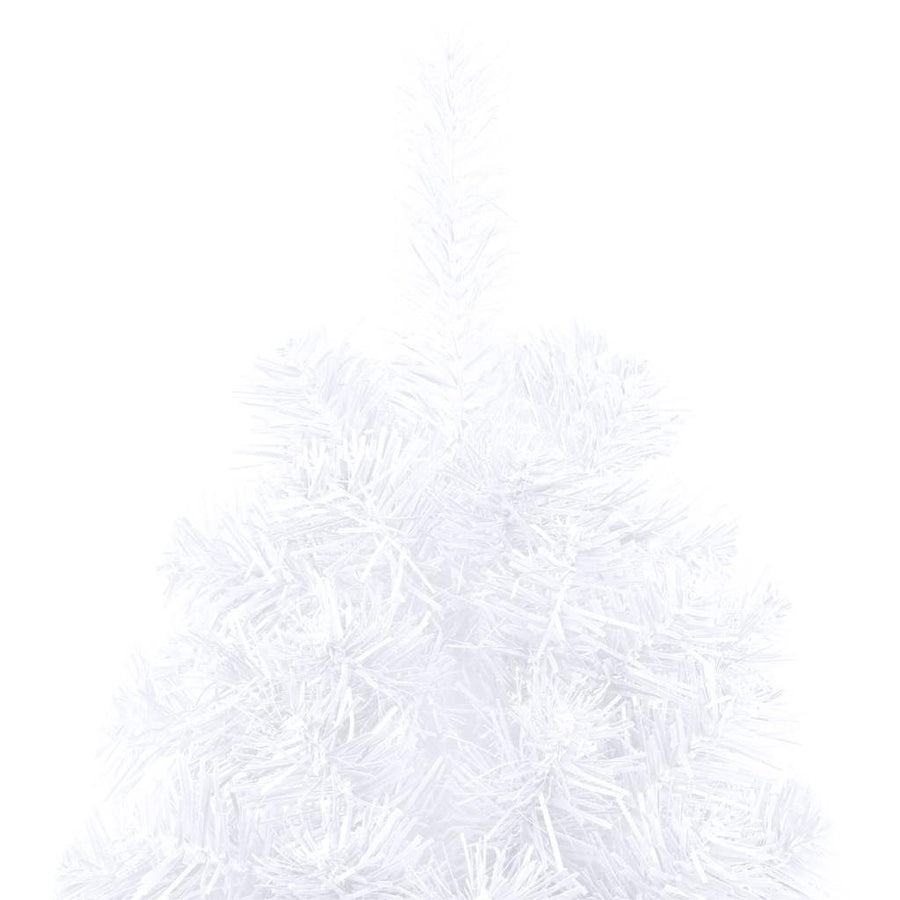 Kunstkerstboom met verlichting en kerstballen half 240 cm wit