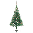 Kunstkerstboom Met Verlichting En Kerstballen 230 Takken 20 Cm 120 x 65 cm green and rose