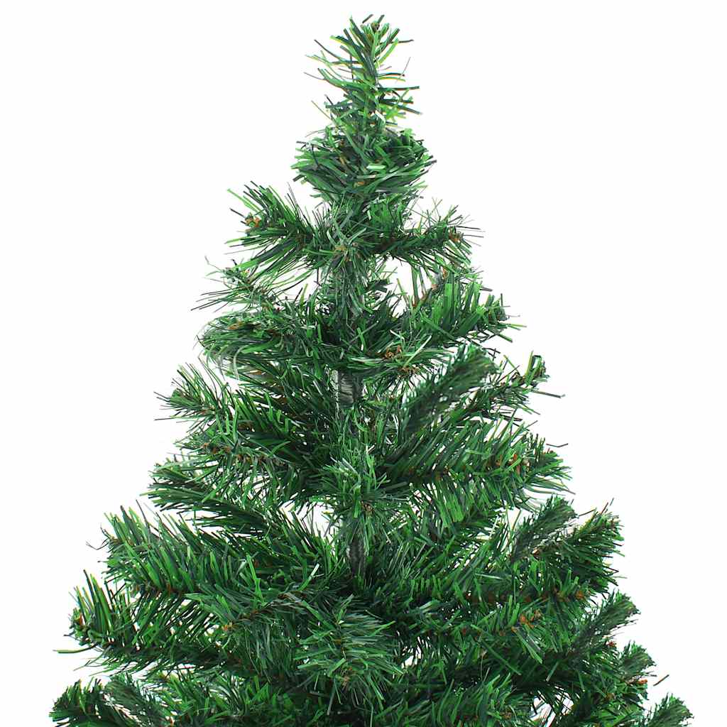 Kunstkerstboom Met Verlichting En Kerstballen 546 Takken 180 Cm 180 x 90 cm groen en roze