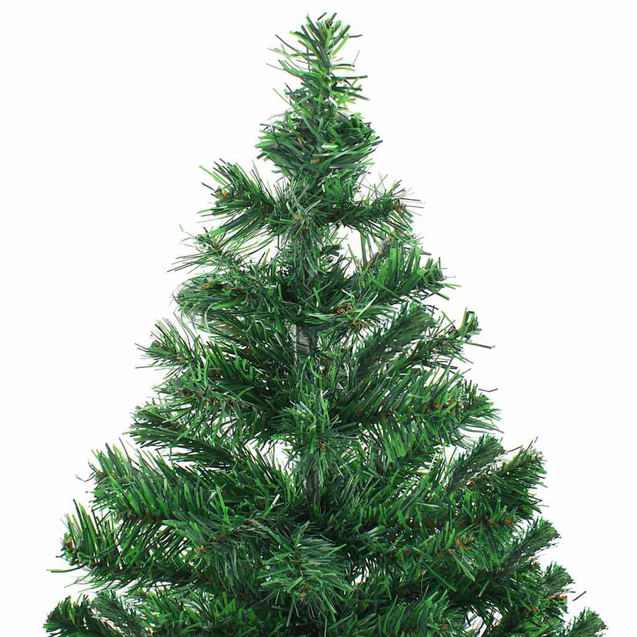Kunstkerstboom Met Verlichting En Kerstballen 546 Takken 180 Cm 180 x 90 cm groen en roze