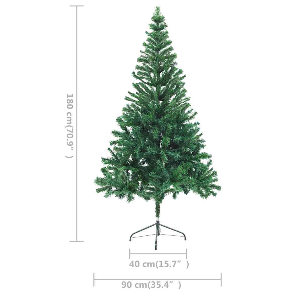 Kunstkerstboom Met Verlichting En Kerstballen 546 Takken 180 Cm 180 x 90 cm groen en roze