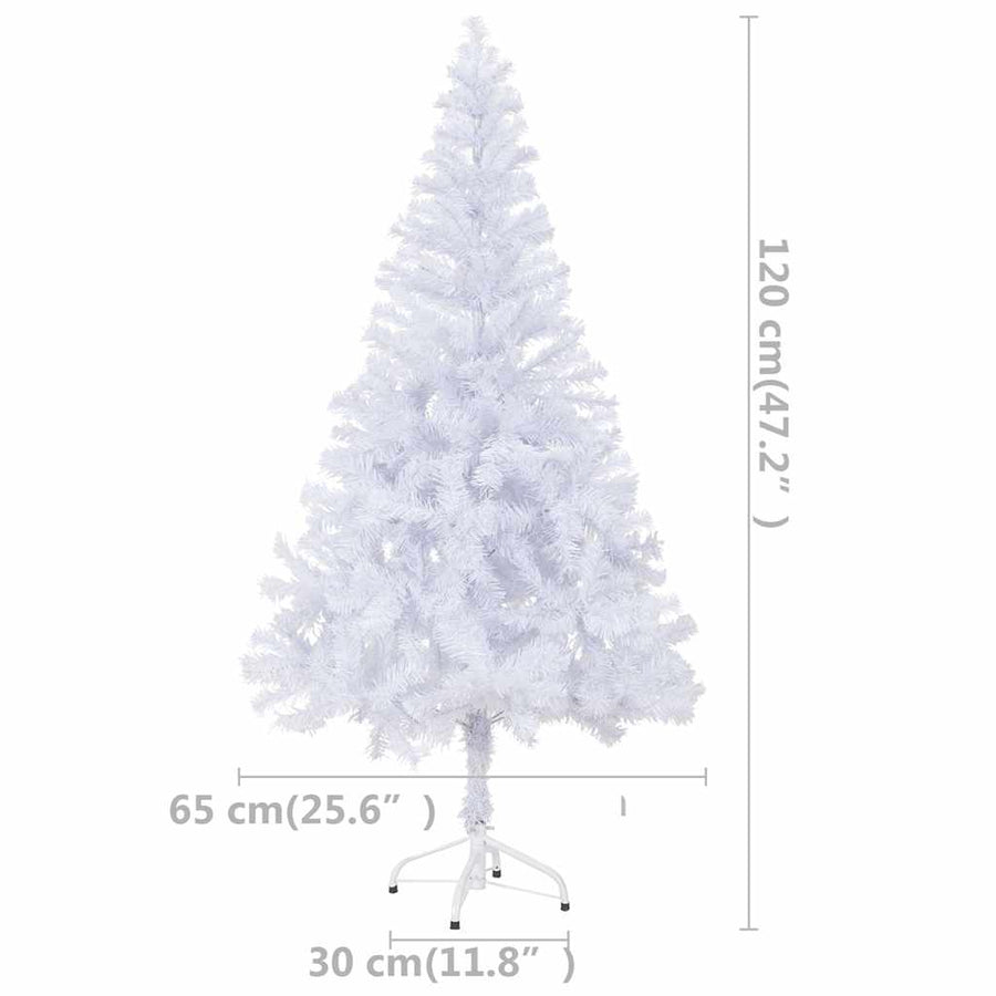 Kunstkerstboom Met Verlichting En Kerstballen 230 Takken 120 Cm 120 x 65 cm wit en rozé