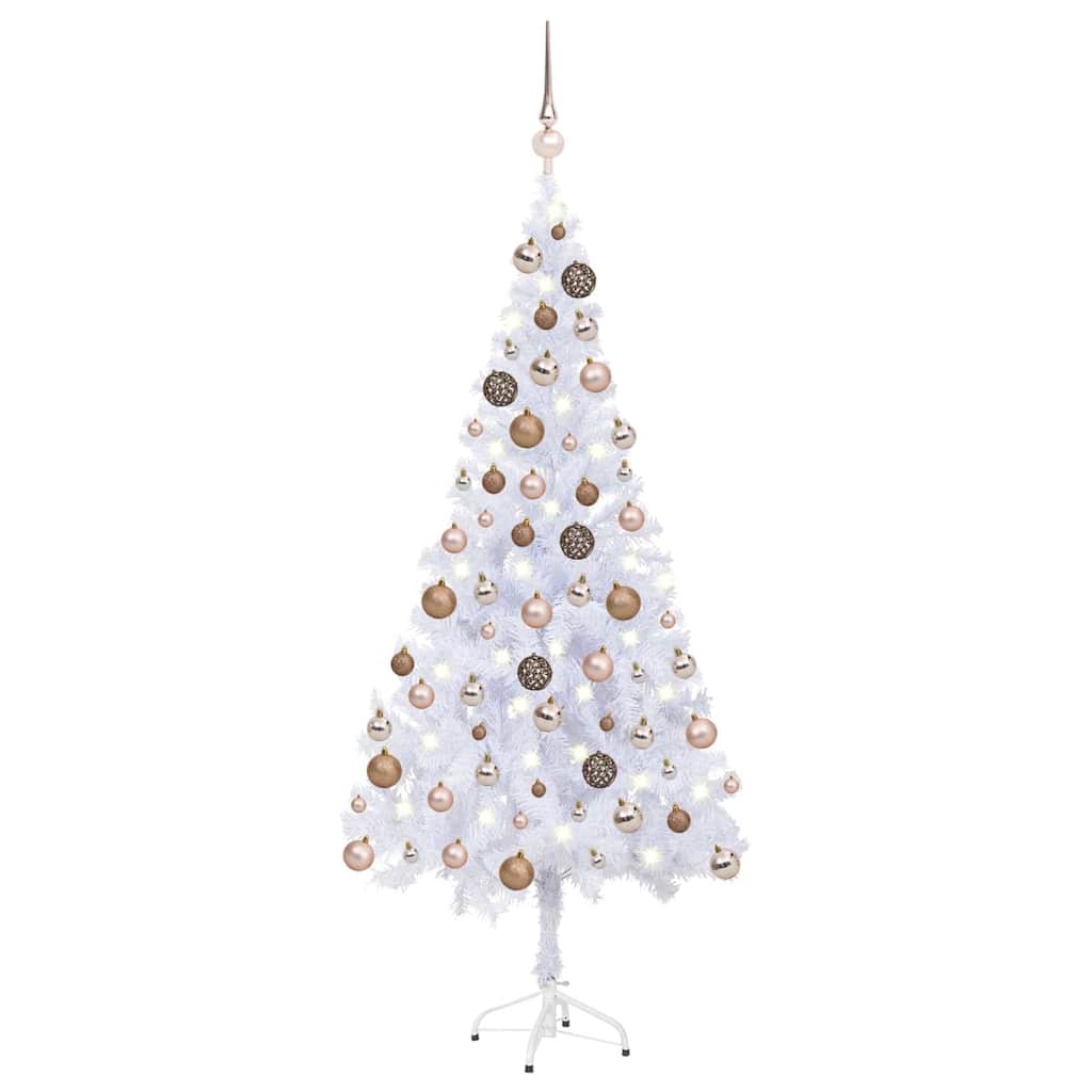 Kunstkerstboom met verlichting en kerstballen 620 takken 180 cm