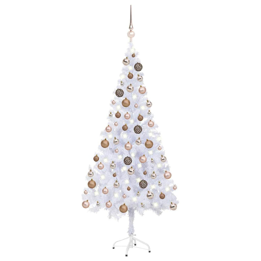 Kunstkerstboom met verlichting en kerstballen 620 takken 180 cm