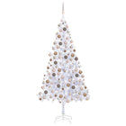 Kunstkerstboom Met Verlichting En Kerstballen 90 Takken 20 Cm 210 x 105 cm white and rose