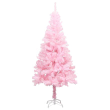 Kunstkerstboom met verlichting en kerstballen 180 cm PVC roze