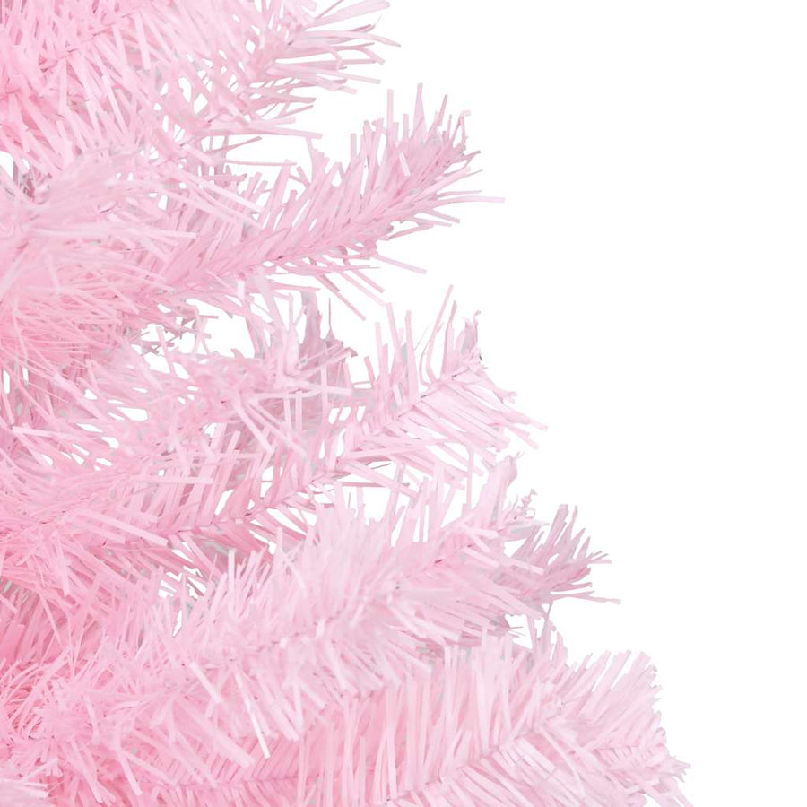 Kunstkerstboom met verlichting en kerstballen 240 cm PVC roze