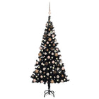 Kunstkerstboom Met Verlichting En Kerstballen 20 Cm Pvc 120 x 65 cm Zwart en rosé