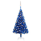 Kunstkerstboom Met Verlichting En Kerstballen 50 Cm Pvc 150 x 75 cm Blauw en rosé