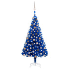 Kunstkerstboom Met Verlichting En Kerstballen 80 Cm Pvc 180 x 90 cm Blauw en rosé