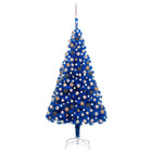 Kunstkerstboom Met Verlichting En Kerstballen 20 Cm Pvc 210 x 120 cm Blauw en rosé