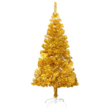 Kunstkerstboom met verlichting en kerstballen 120 cm PET goud