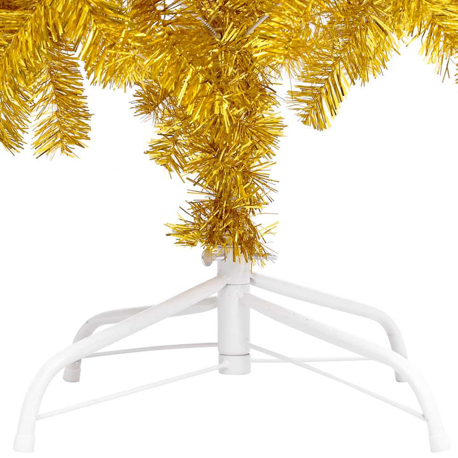 Kunstkerstboom met verlichting en kerstballen 120 cm PET goud