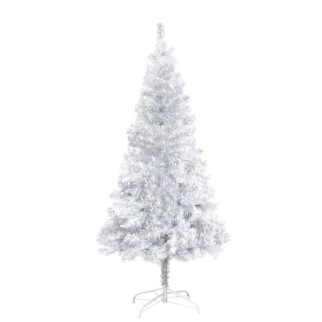 Kunstkerstboom Met Verlichting En Kerstballen 50 Cm Pet Zilver 150 x 75 cm Zilverkleurig en rosé