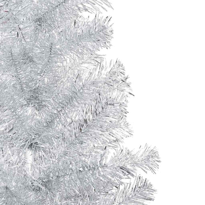 Kunstkerstboom met verlichting en kerstballen 150 cm PET zilver