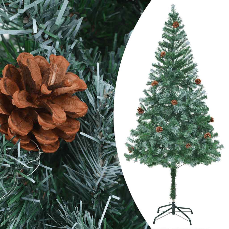 Kunstkerstboom Met Verlichting Kerstballen Dennenappels 180 Cm 180 x 90 cm Rozen