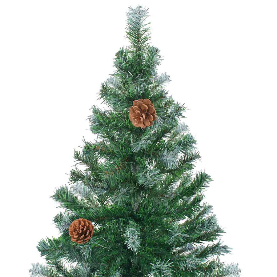 Kunstkerstboom Met Verlichting Kerstballen Dennenappels 180 Cm 180 x 90 cm Rozen