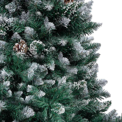 Kunstkerstboom met LED en kerstballen en dennenappels 180 cm