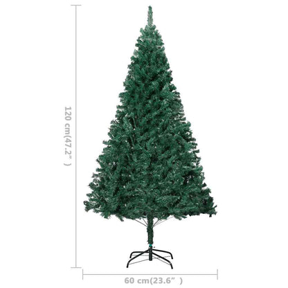 Kunstkerstboom met verlichting en kerstballen 120 cm PVC groen