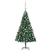 Kunstkerstboom 150 cm groen met verlichting en ballen